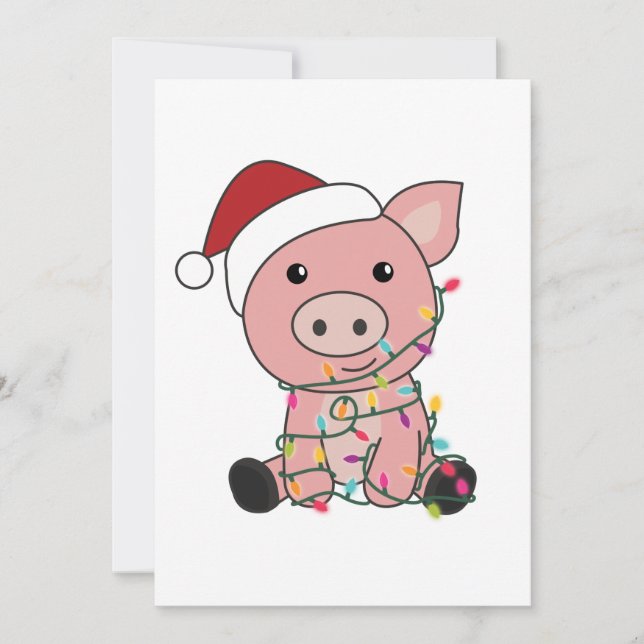 Pig Navidad Nieve Invierno Animales Cerdos (Anverso)