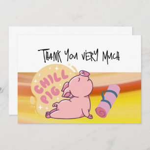 PIG Yoga Gracias tarjeta para los amantes de PIG