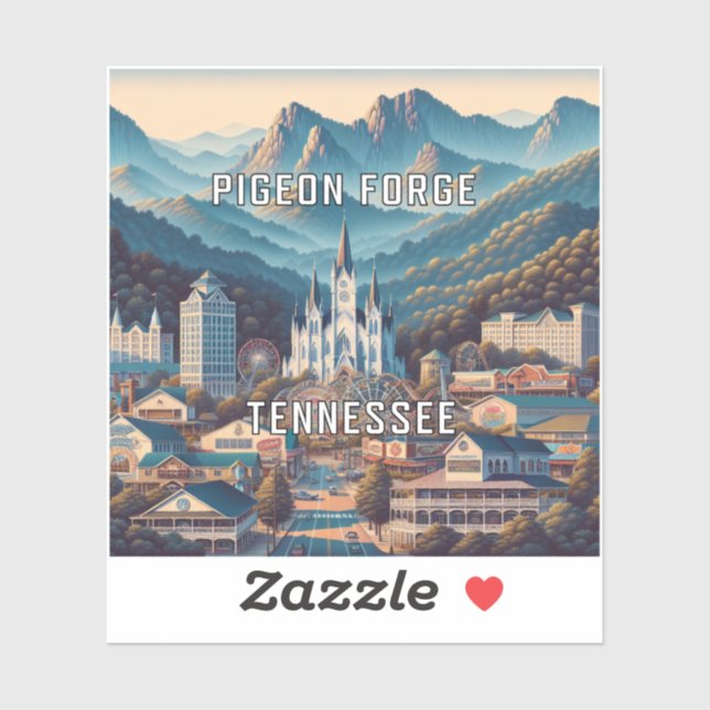 Pigeon Forge Tennessee Pegatina de vinilo de 3 pul (Hoja)