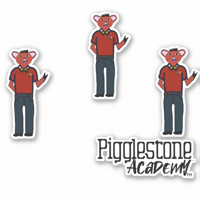 Pigglestone Academia Clase Pig 5 Pegatina (Anverso)