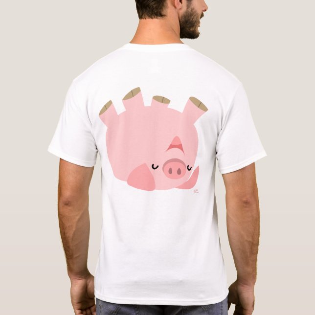Piggy está teniendo una camiseta divertida (diseño (Reverso)