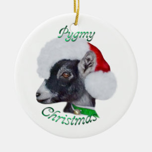 Pigmy Goat Santa Hat Ornamento de Navidad