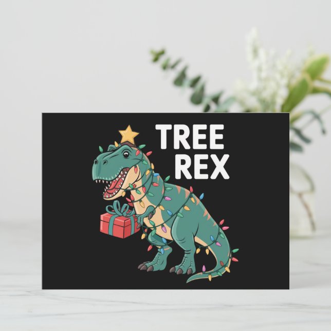 Pijama Dinosaurio Navidad Árbol Rex Luces de Navid (Anverso de pie)