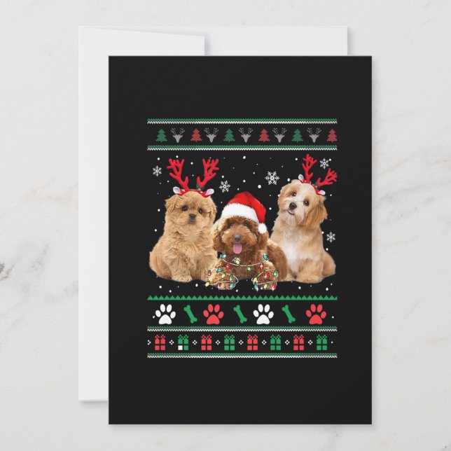 Pijama feo de Navidad con perro Havanés y luces de (Anverso)