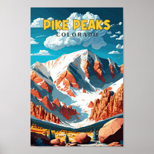 Pike Peaks Colorado USA Viaje de arte Vintage