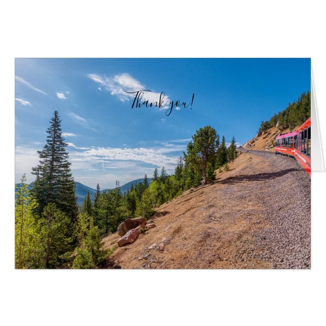 Pikes Peak Train Ride Gracias Notecard (Anverso (Horizontal))