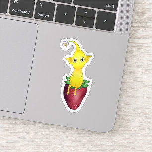 Pikmin amarillo en Pegatina de fresa