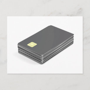 Pila con las tarjetas plásticas en blanco con el