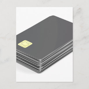 Pila con tarjetas de plástico en blanco con chip