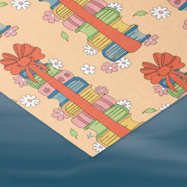 Pila de libros con papel de Tejido Retro del Patró