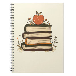 Pila de libros de Apple Cuaderno para maestros