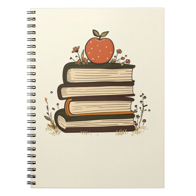 Pila de libros de Apple Cuaderno para maestros (Frente)