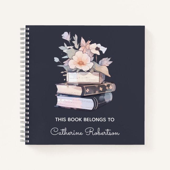 Pila de libros Este libro pertenece a la placa de  (Anverso)