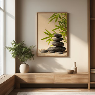 Pila de piedras Zen - Impresión de arte de pared m