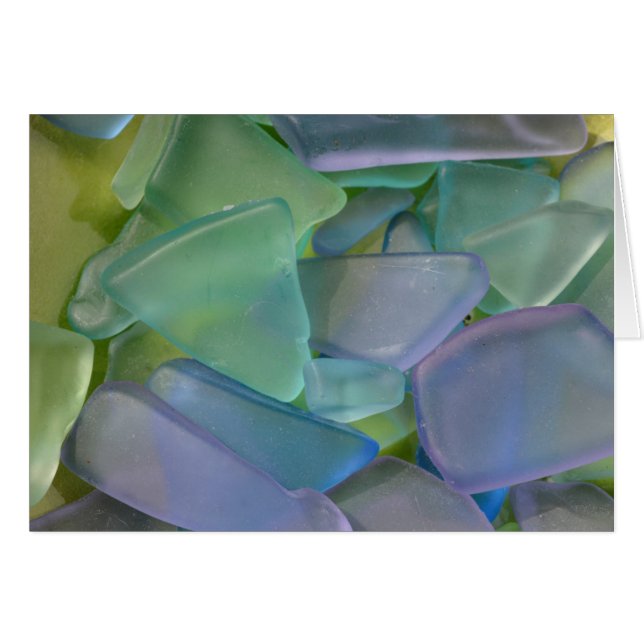 Pila de vidrio azul de la playa, Alaska (Anverso (Horizontal))