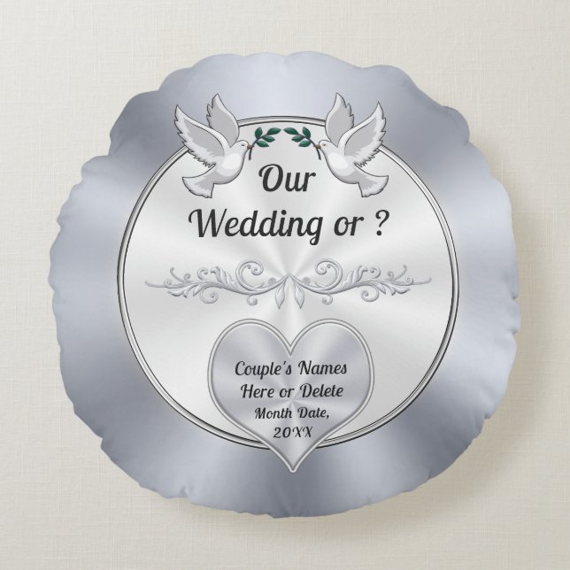 Pilar Boda personalizado, almohada de anillo Boda (Anverso)