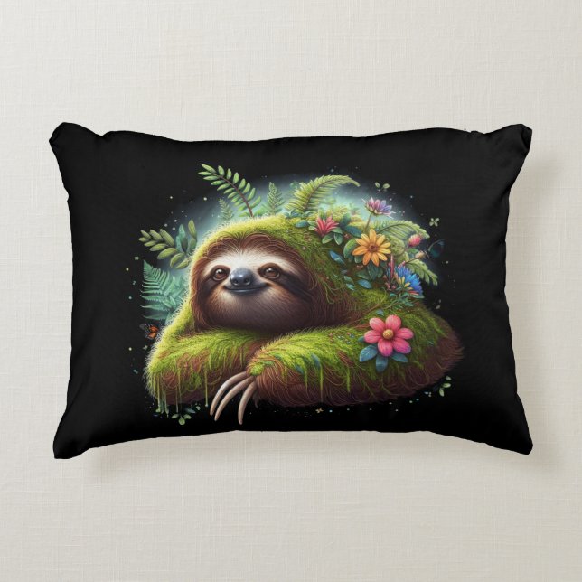 Pilar con espuma floral - almohada de bosque lluvi (Anverso)