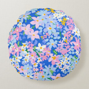 Pilar de flores, almohada floral, almohada azul ro