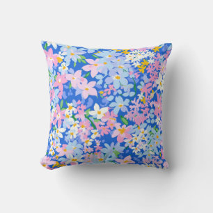 Pilar de flores, almohada floral, almohada azul ro