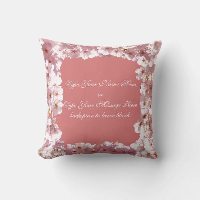 Pilar flor personalizada de almohada de flores ros (Anverso)