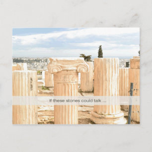 Pilares de postales unidas de mármol en la Acrópol