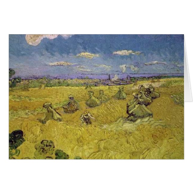 pilas del trigo de Van Gogh con el segador (Anverso (Horizontal))