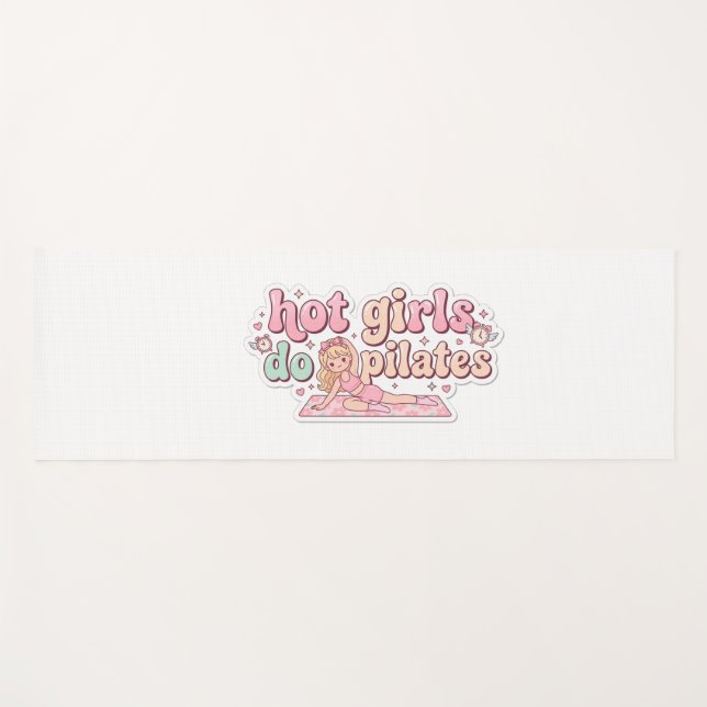 Pilates Coquette Fitness Aesthetic Workout Mat (Anverso (horizontal))