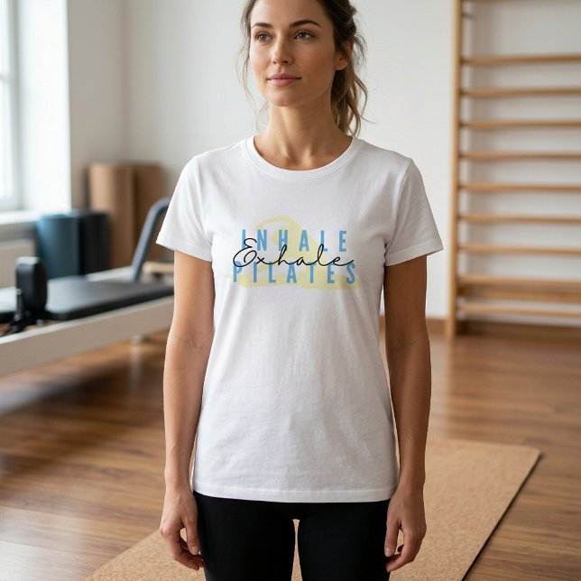 Pilates exhalados por inhalación citan camiseta (Pilates Tshirt)