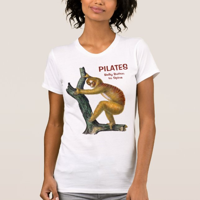 ¡PILATES! Ombligo a la camiseta de la espina (Anverso)