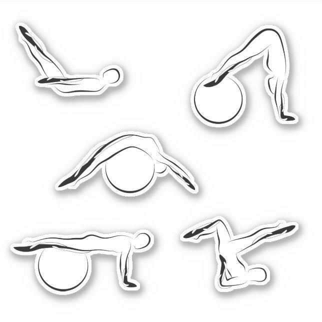 Pilates Scrapbook Stationery Pegatinas (Anverso)