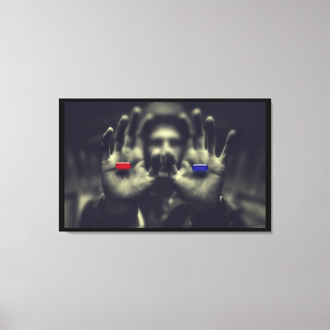 Píldora roja azul momento Awaken canvas arte de pa (Anverso)