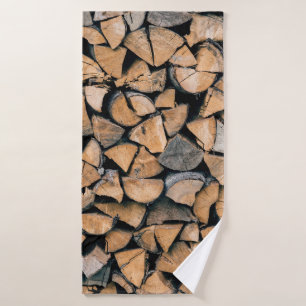 Pile of brown firewood