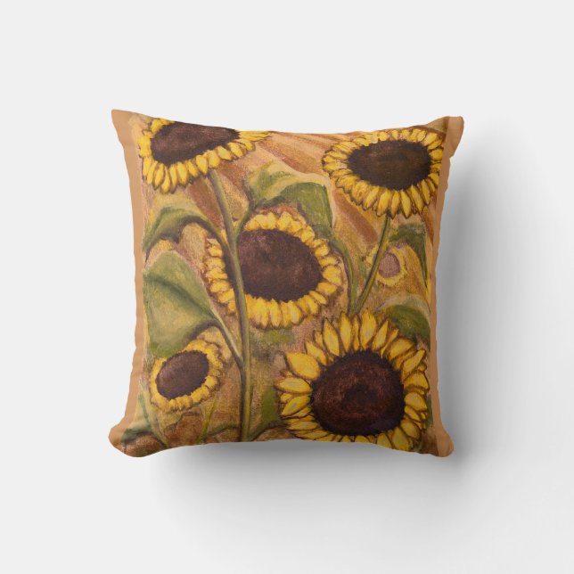 Piletas de girasol almohadas de sol y decoración (Anverso)