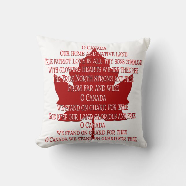 Pillow Canada Anthem Souvenir de almohada canadien (Anverso)