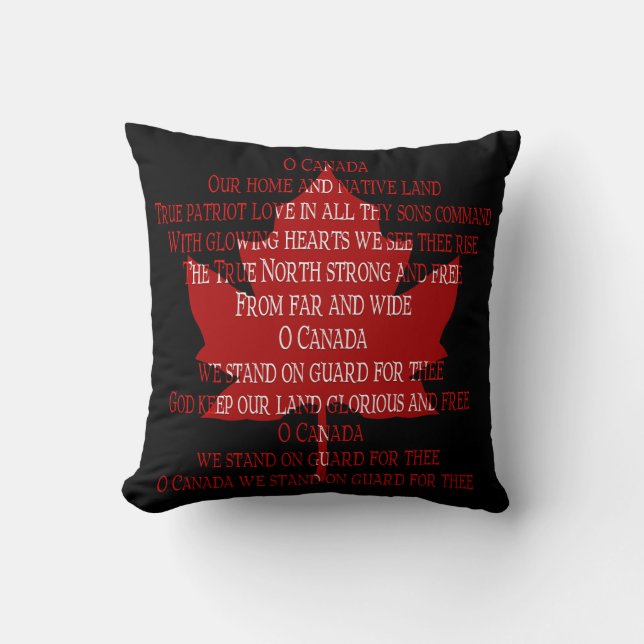 Pillow Canada Anthem Souvenir de almohada canadien (Anverso)