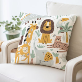 Pillow de animales de Safari, cojín de animales de