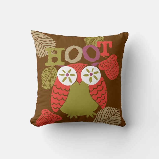 Pillow de la almohada de la lechuza roja (Anverso)