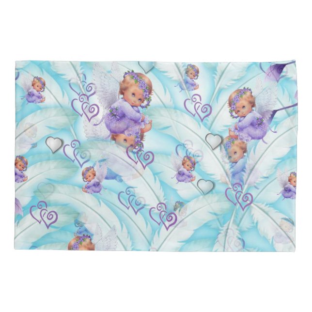 Pillow Funda Floral Fethers Baby Angel (Reverso)