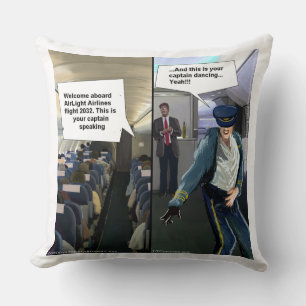 Piloto de Aerolínea Hipster Divertido Almohada Gra