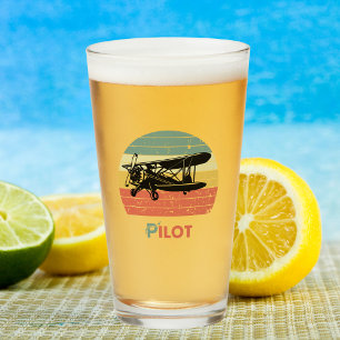 Piloto de Biplano Vintage Retro Cerveza de Aviació