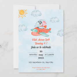 Piloto de invitaciones al cumpleaños del elefante