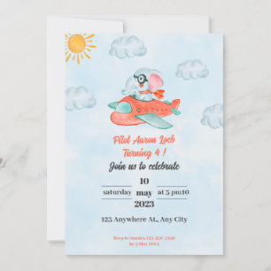 Piloto de invitaciones al cumpleaños del elefante
