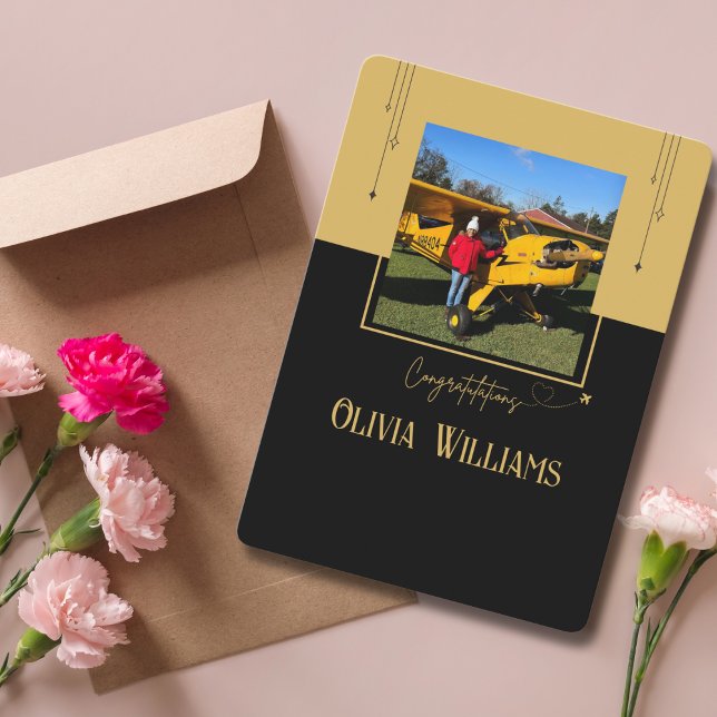 Piloto Primer foto de vuelo individual, tarjeta de (Subido por el creador)