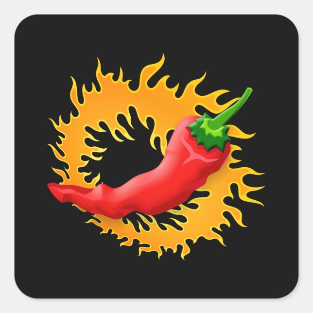 Pimienta chile con pegatinas de la llama (Anverso)