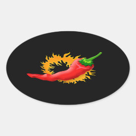 Pimienta chile con pegatinas de la llama