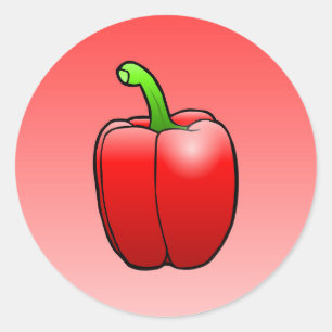 Pimiento Morrón Pegatina Clásica Redonda