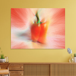 Pimiento rojo, arte abstracto personalizable de te