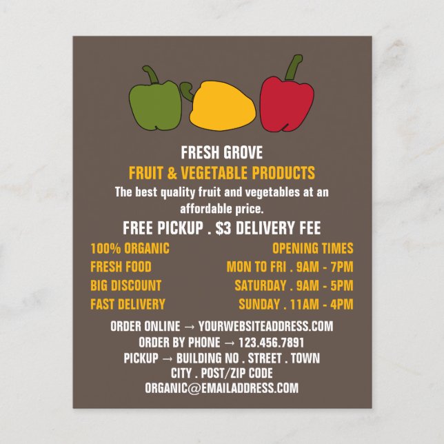 Pimientos coloridos, publicidad de Greengroers (Frente)