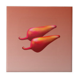 Pimientos de chile rojos, pequeña baldosa