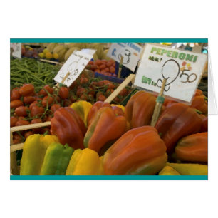 Pimientos en el mercado de Rialto, Venecia, Italia